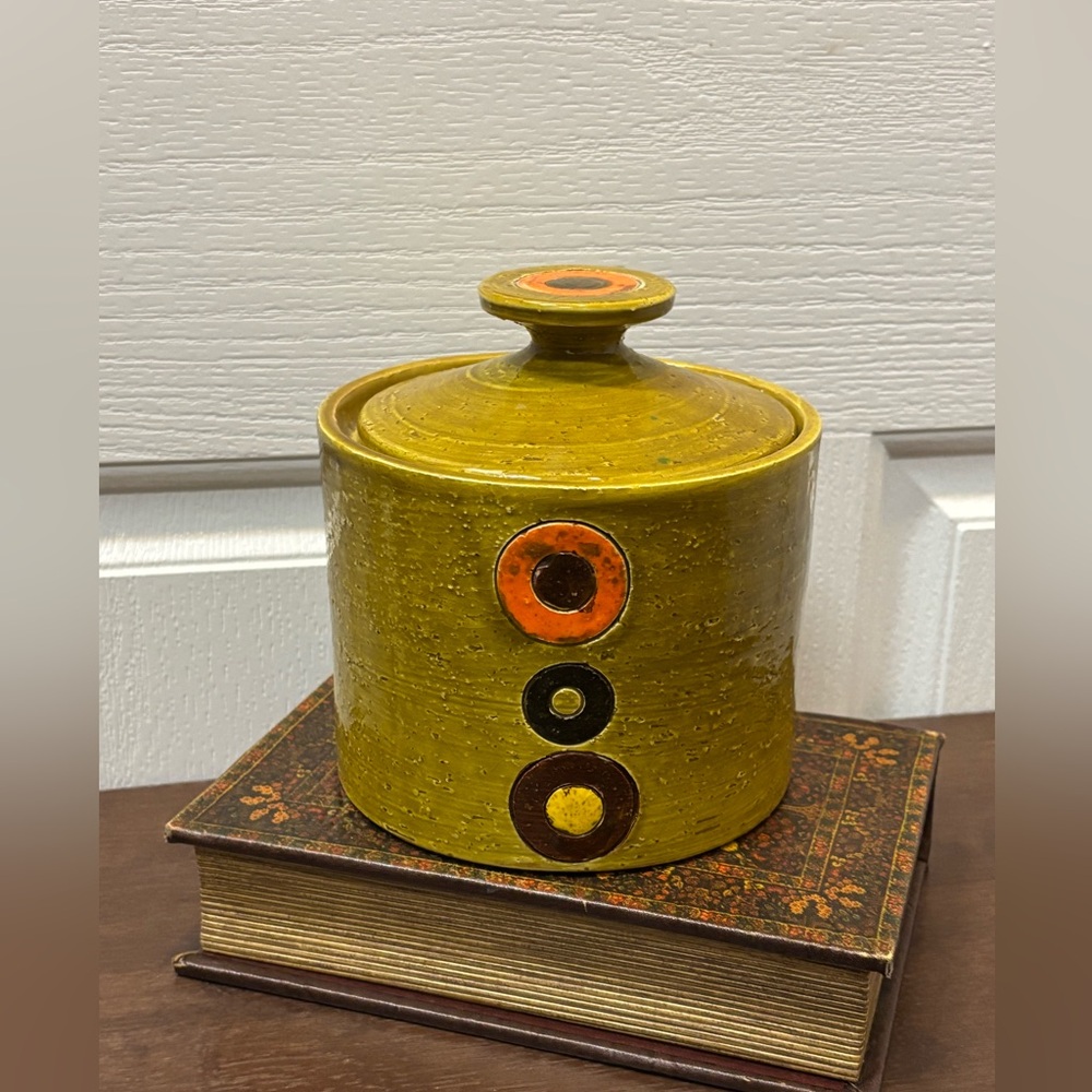 Mid Century Bitossi Italian Pottery Lidded Canister Jar